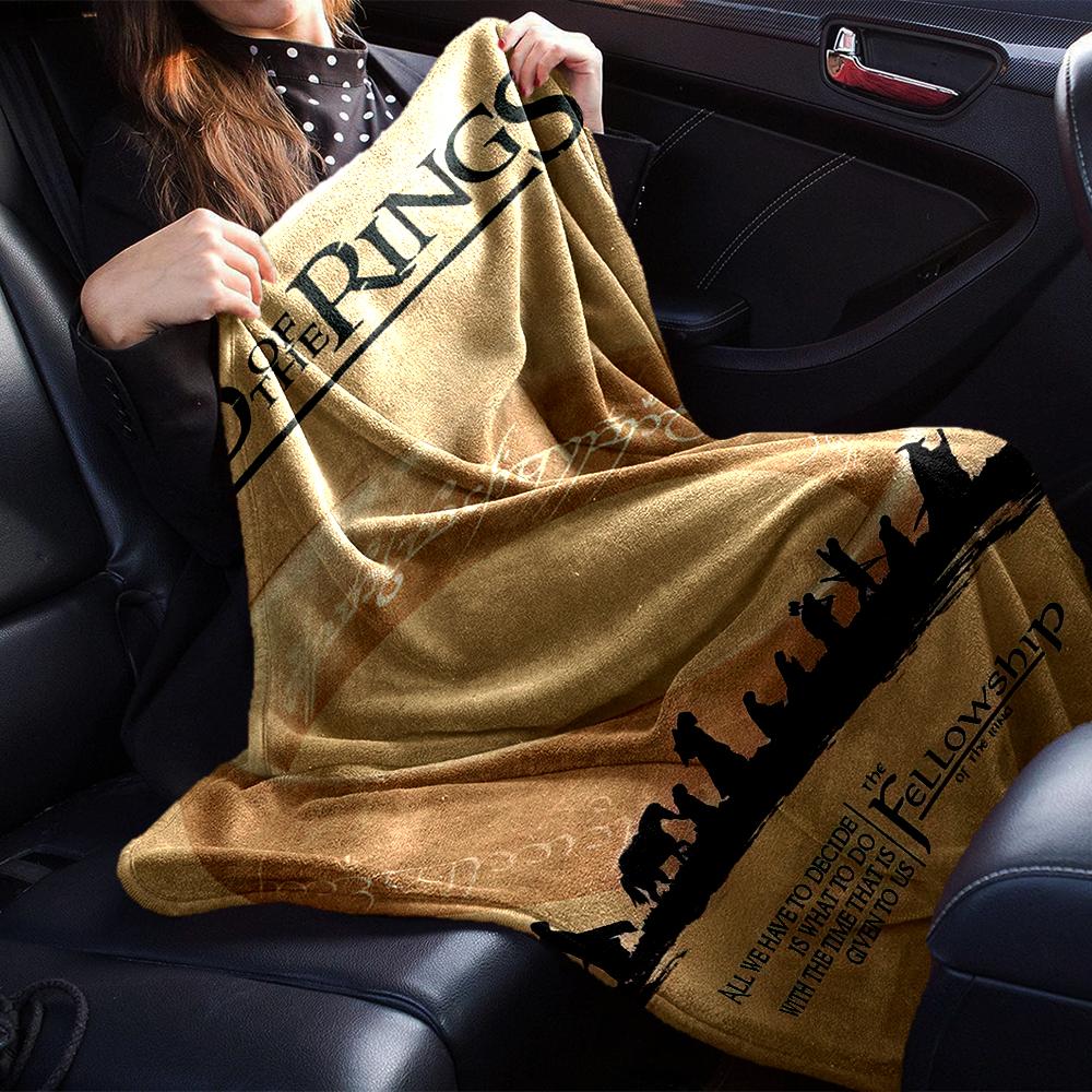 1PC The Lord of the Rings printed blanket, all season lightweight home office outdoor nap multifunctional blanket A10