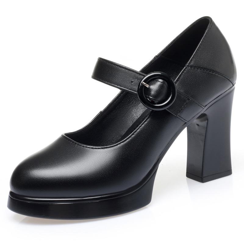 

Cowhide Women s High Heel Shoes With Heels Platform Mary Jane Shoes Women Pumps Office Work Shoe High Quality Women s Shoes 35