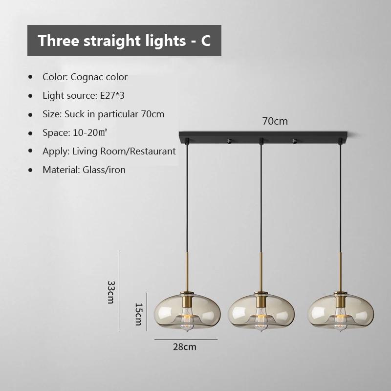 Modern Hanging Loft Glass Lustre Pendant Light Nordic Industrial Decor Lights Fixtures E27/E26 for Kitchen Restaurant Lamp