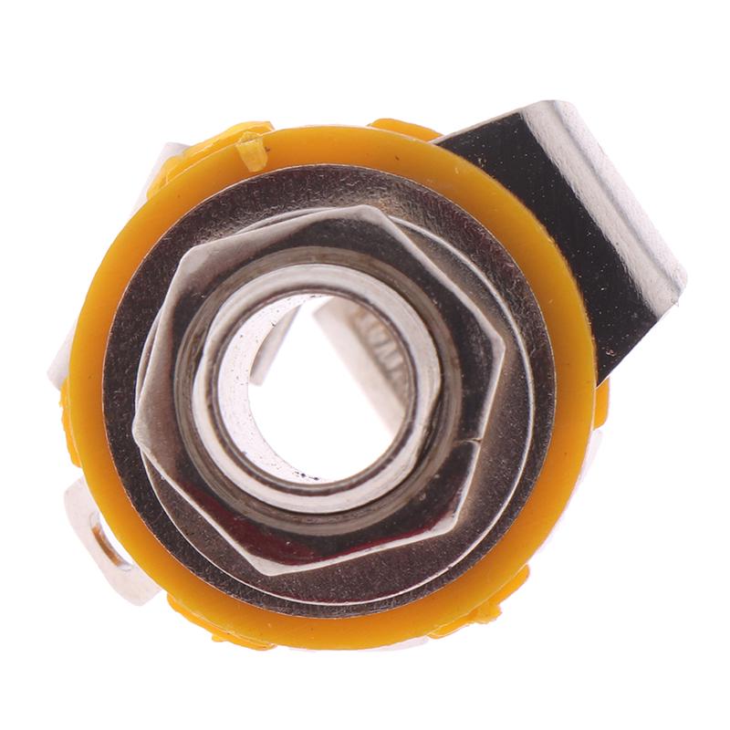 5 Pcs 1/4 Inch Metal Guitar Jack Socket Connector Female Panel Mount Bass Guitar