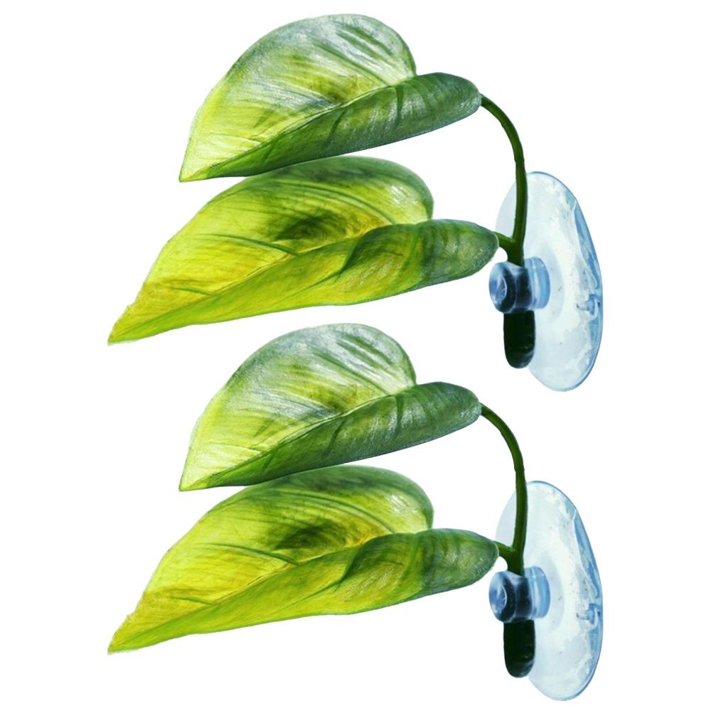 1/2pcs With Suction Cup Betta Fish Rest Leaf PP Artificial Betta Fish Leaves  Fish Spawning Resting