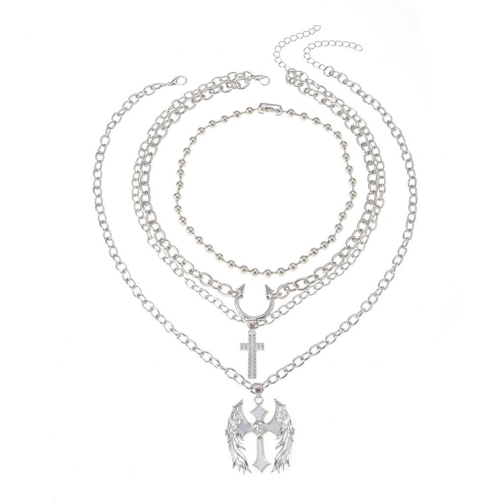 

Geometric Cross Necklace With Zinc Alloy Material For Fashion Accessories