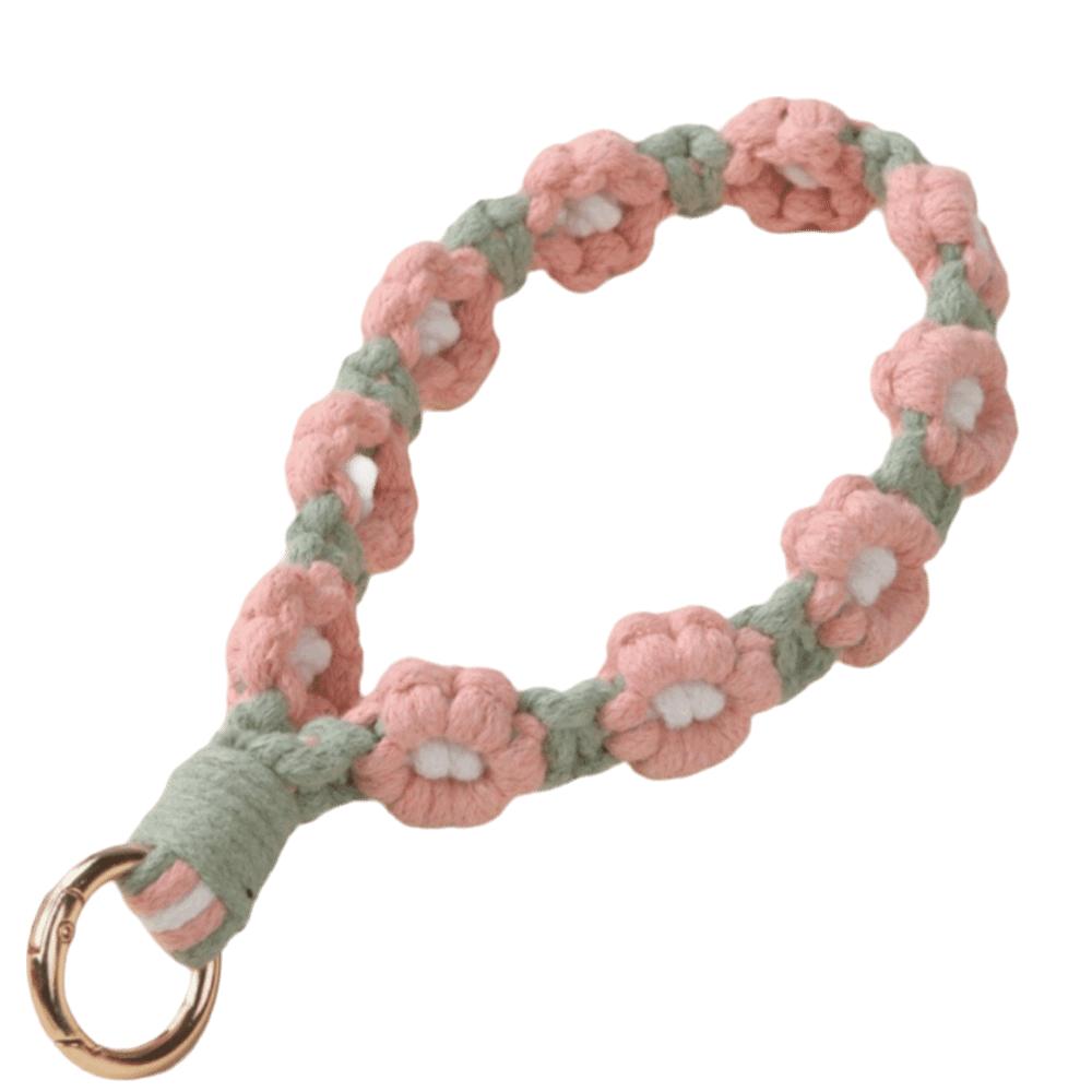 

Alloy Phone Wristband Cotton Rope Daisy Flower Keyring Korean Style Keychain Bag Phone розовый зеленый