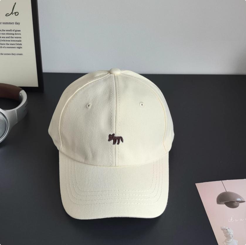 Fox Embroidered Soft Top Baseball Cap Large Head Size Unisex Couple Sun Hat Spring Summer Casual Outdoor Peaked Cap