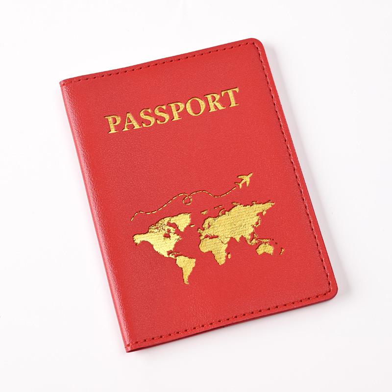 Thickened PU Leather Map-Stamped Luggage Tag & Passport Holder Set