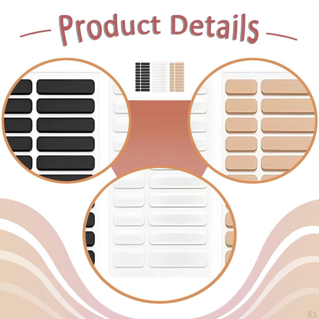 60x Size Adjuster Spacer Strips Self Sticky Backing Comfortable 3 Colors EVA Silicone Sizer Pads