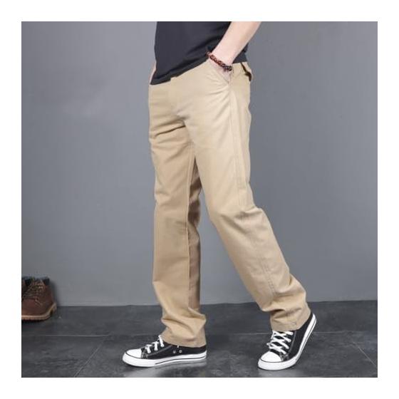 [AYISTELU] Men's Chino Pants, Large Size, Long Pants, Loose, Bottoms, Colored Pants, Straight, Slim, Stretch, Easy Pants, Comfortable