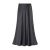 Elegant Satin Fishtail Midi Skirt - Women's High-Waist Silhouette for Summer