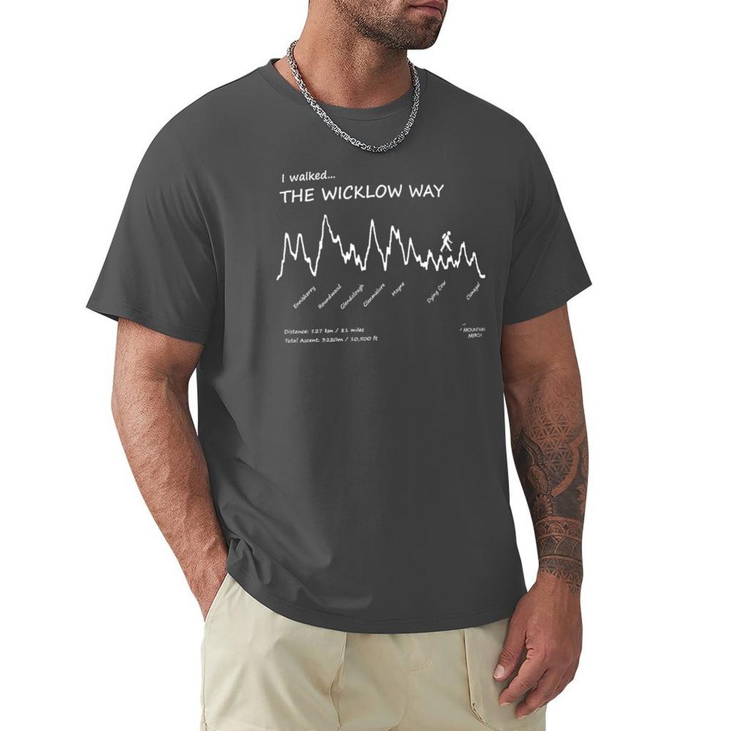 I Walked The Wicklow Way - Elevation Profile T-Shirt Shirts Graphic Tees Vintage Clothes Shirts Graphic Mens Clothes