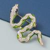 Popular Vintage Diamond Blue Snake Brooch Fashion Versatile Animal Pin Clothing Brooch Accessories