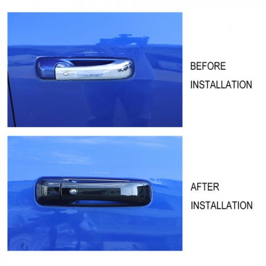4pcs Exterior Door Handle Decor Cover Trim For Dodge RAM 1500 2010-2017 Black