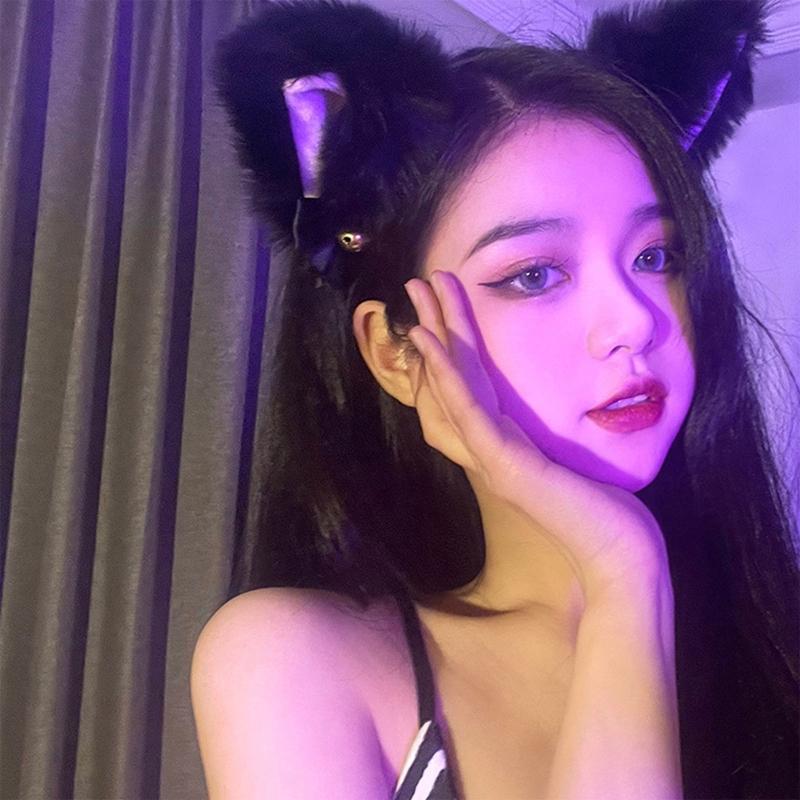 Animal Fox Cats Dog Ears Shape Headband and Choker Halloween Cosplay Costume Party Accessories for Adult and Children