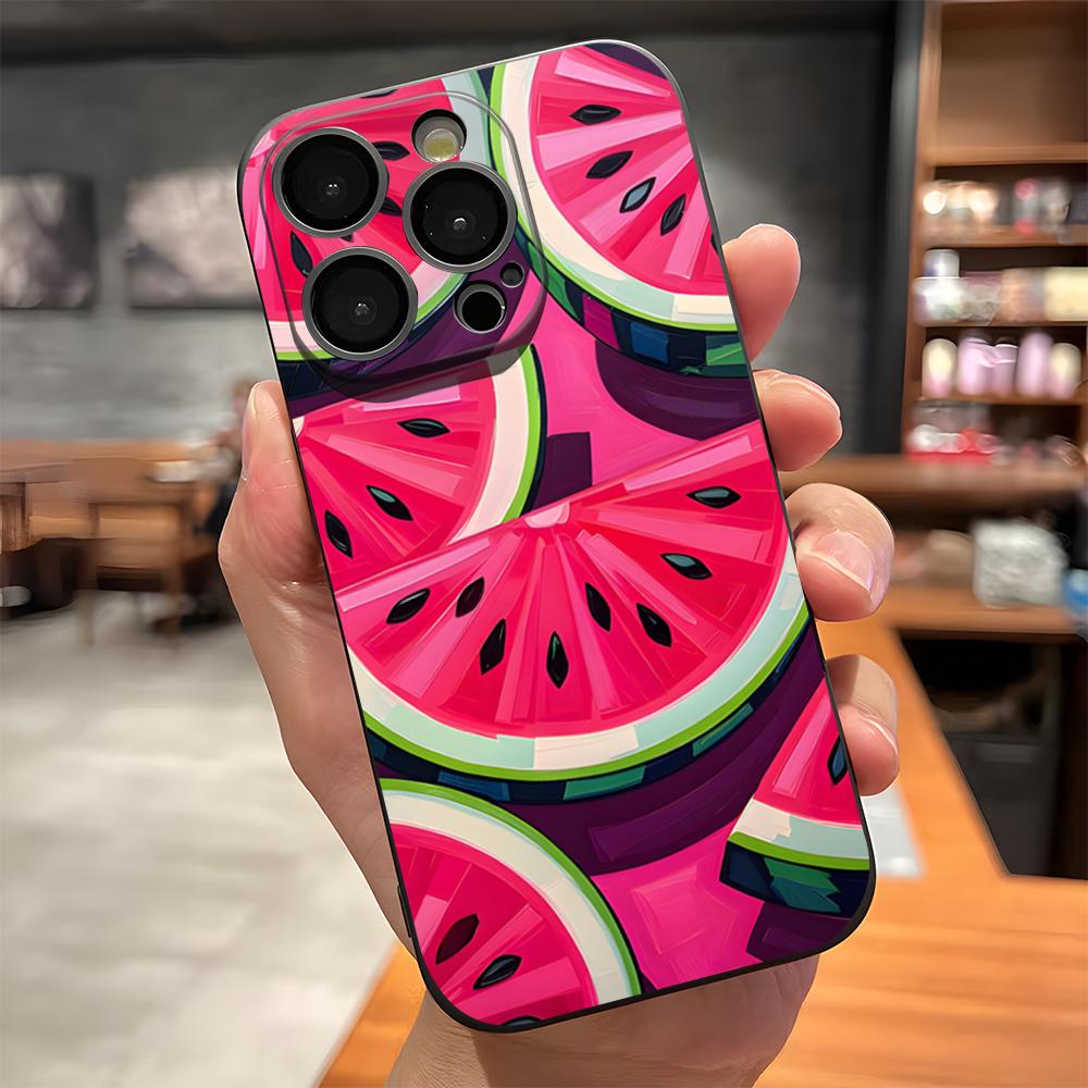 

Cartoon Fruit Watermelon Phone Case For IPhone 17 Pro Max 15 Pro 16 14 Plus 12 13 Mini 11 Pro Shockproof Soft Cover iPhone16ProMax