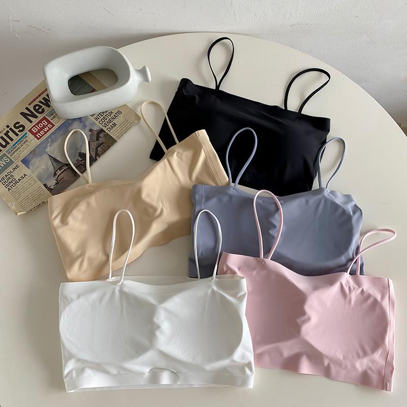 Nahtloser Damen-BH mit schönem Rücken Eis-Seide Einreihiges Camisole Tube Top Mädchen Schülerin Entwicklungsphase Weste Unterwäsche