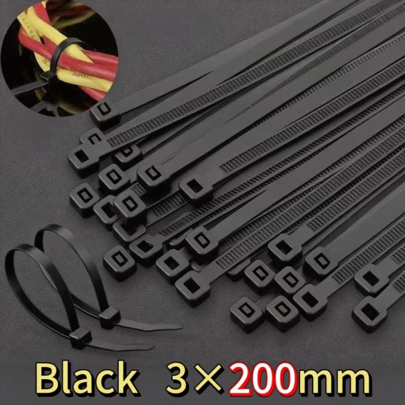 2000/100Pcs Self Locking Nylon Cable Ties Plastic Cord Tie Heavy Duty Cables Fastening Rings Loop Hardware Organizer Wire Straps