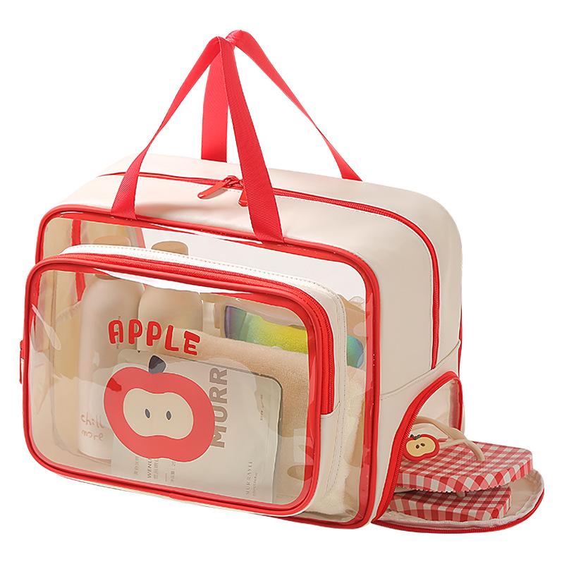 New Transparent Waterproof Travel Toiletry Bag Portable Dry Wet Separation Organizer for Toiletries Cosmetics
