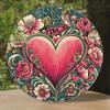Vintage Floral Heart Metal Poster Wall Art Bar Decor Gift