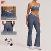 Slim Fit Yoga Pants With Crossed High Waist For Running And Fitness Women