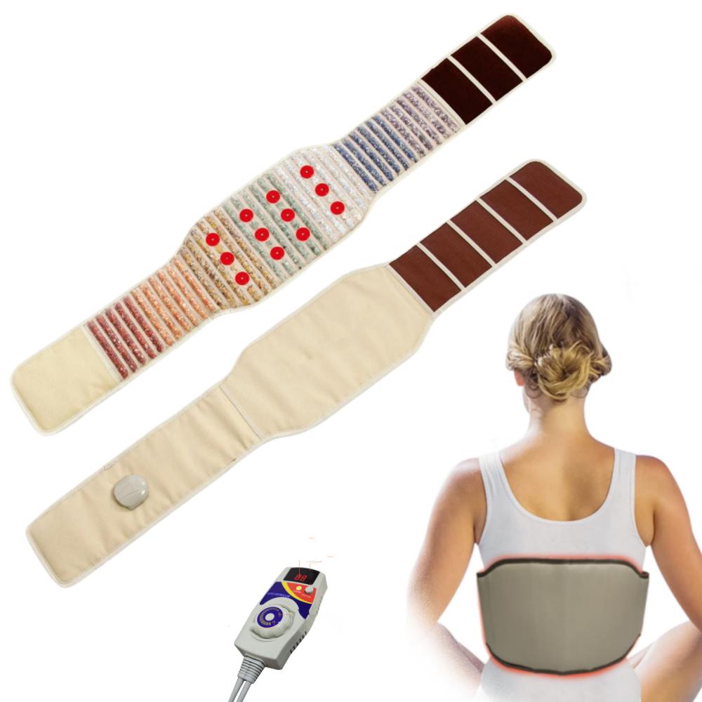 54.5 x 9.5 inches PEMF Full-Body Far-Infrared Heating Pad Magnetic Therapy Mat Chakra Gemstone Photon Waist Belt With 7 Crystals
