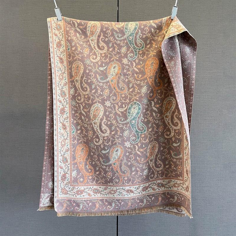 Soft Faux Cashmere Scarf Women With Paisley Warm Thick Wrap Shawl Winter