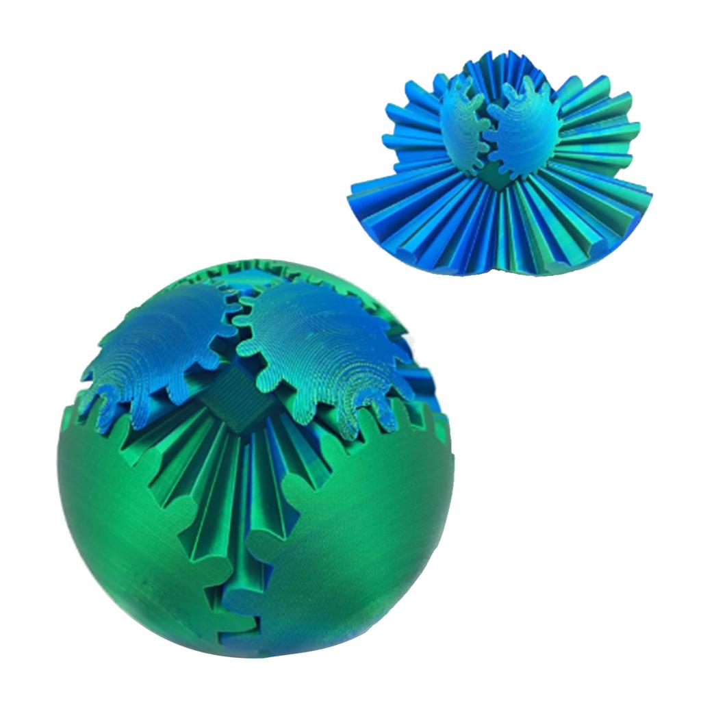 3D Printed Gear Ball Regulate Tension Portable Rotation Gear Sphere Desk Toy for Stress Anxiety Rela