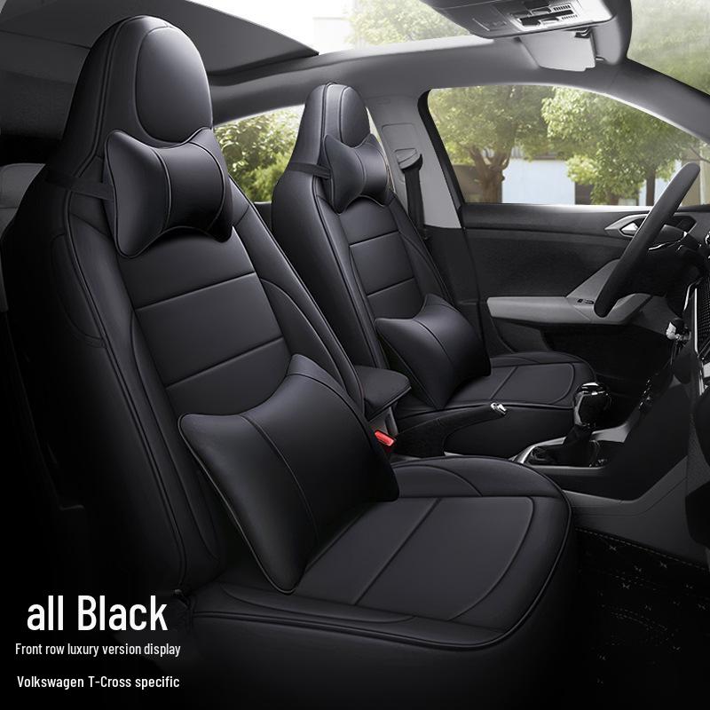 Volkswagen T-Cross All-Season Leather Seat Cushion - Full Surround, Five-Seat Fit.