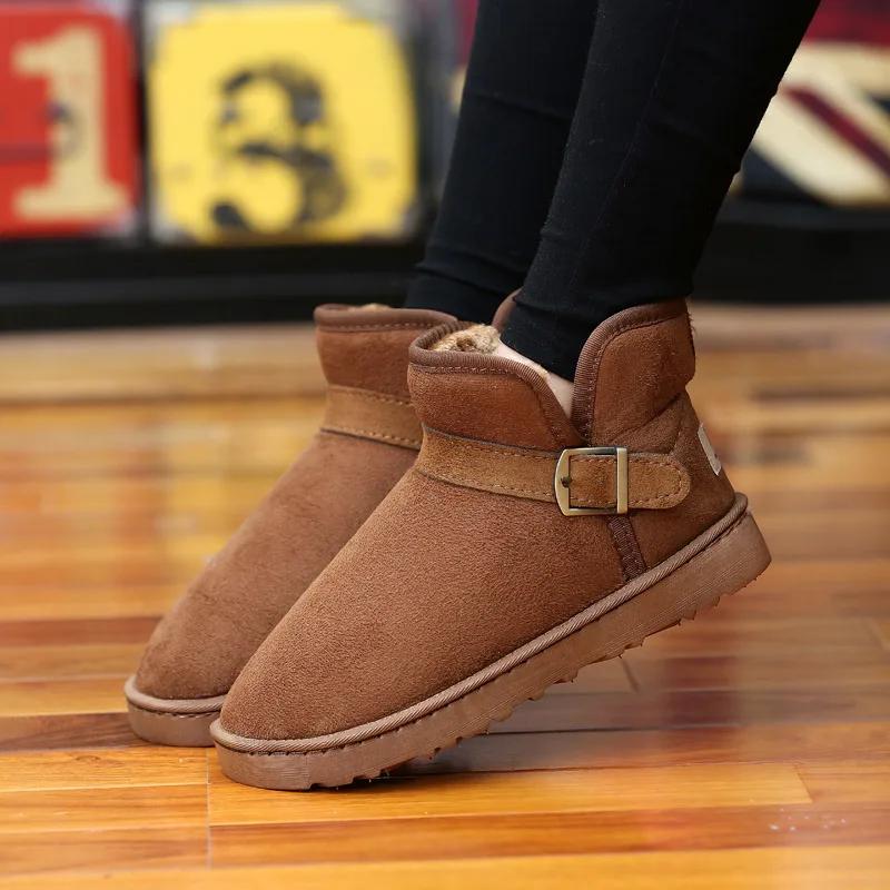 Horký výprodej Levné červené kotníkové boty pro muže ženy Nazouvací Teplé plyšové zimní boty Velká velikost 47 Protiskluzové sněhule Muži Botas Hombre