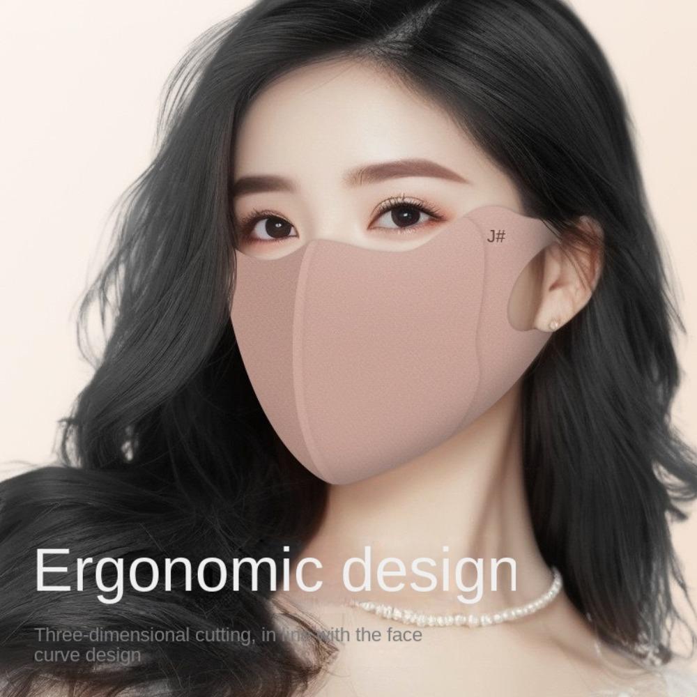 New Breathable Ice Silk Mask Anti-UV Dustproof Sunscreen Mask Washable Face Veil Unisex