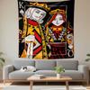 Royal Playing Cards Tapestry Wall Hanging, King Spade Queen Heart Combo Art, Casino Wall Decor for Bedroom Living Room Dorm