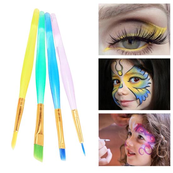 6Pcs Painting Brush Comfortable Grip Transparent Rod Students Portable Watercolor Drawing Brush Set School Supplies