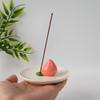 Minimalist High-End Ceramic Peach-Scented Incense Holder and Tray.