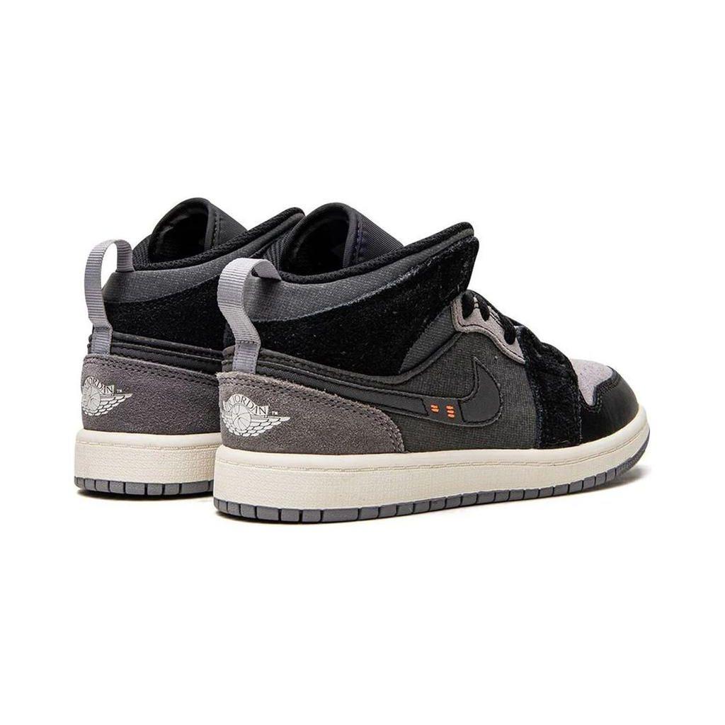 Air Jordan 1 Mid SE Craft PS Inside Out - Black Kids Sneakers Light-Graphite Sail Cement-Grey DV0436-001