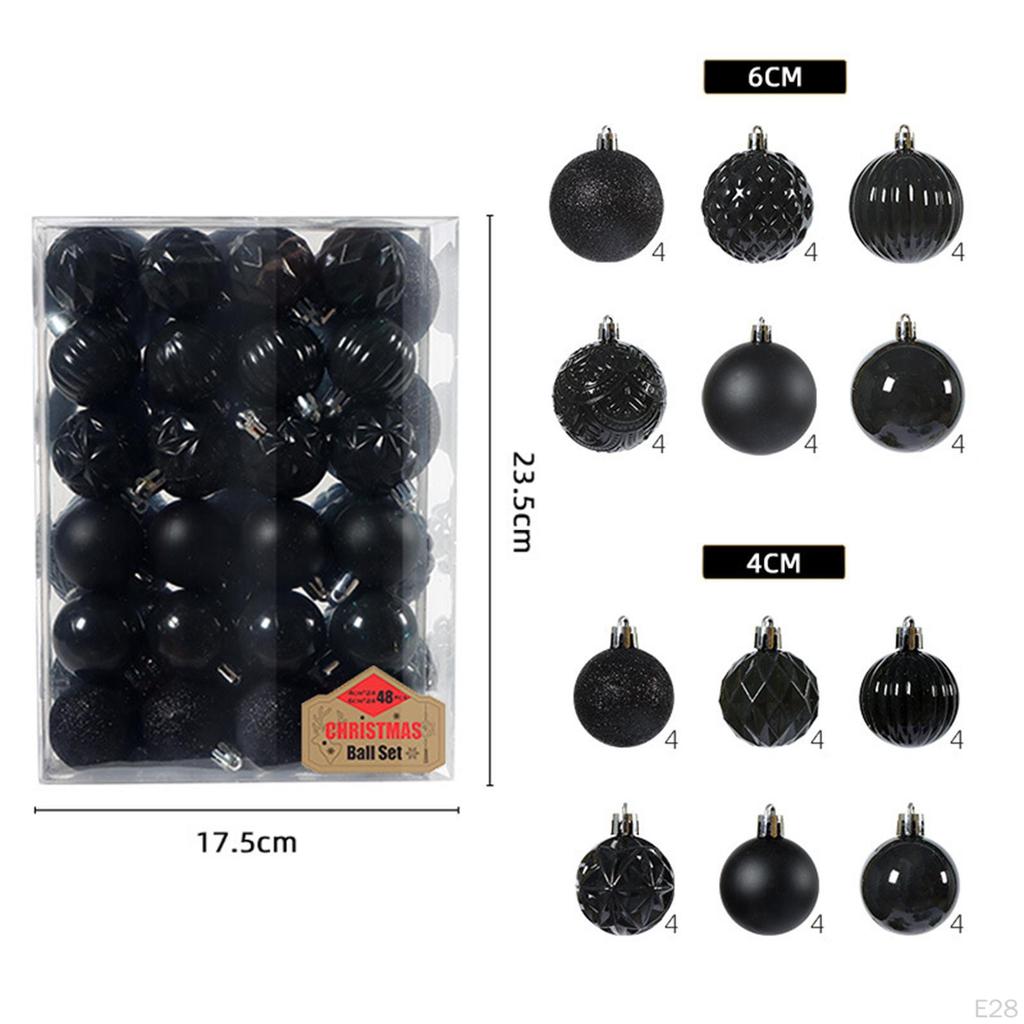 48 Pieces Christmas Balls Pendant Shatterproof for Party Wedding Decor