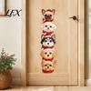 Removable Dog Pattern Stickers Christmas Puppy Wall Stickers, Self-adhesive Decals for Walls Doors, PVC Stacked Puppies Art Decor with Santa Hats And