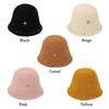 Winter Soft Lamb Wool Casual Bucket Hat Sun Cap Panama Hat Fisherman Cap
