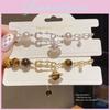 Fashionable Artificial Pearl Bracelet With Saturn Pendant Elegant Retro Style For Women