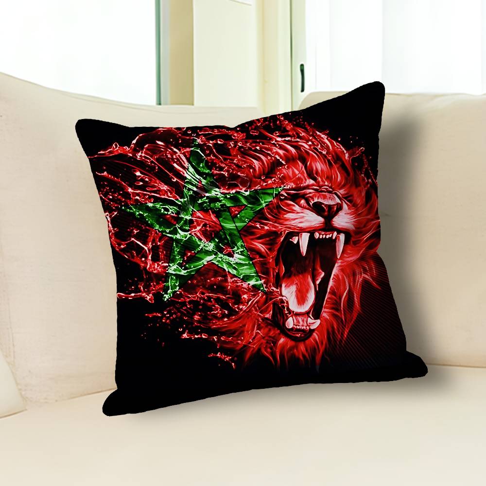 M-Moroccos Flag Map Various Sizes Square Pillow Case For Car Home Bedchamber Decor Custom Valentine gift