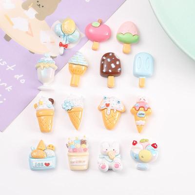 Cartoon Ice Cream Cone Popsicle Resin Accessories for DIY Hairpins