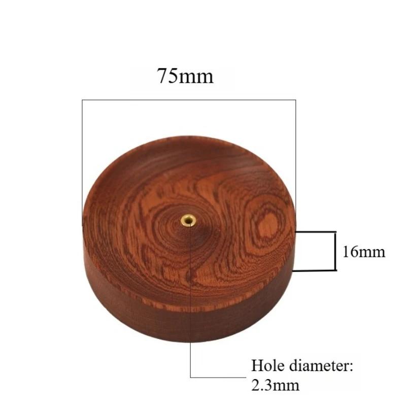 Round Solid Wood Incense Stick Holder Sandalwood Agarwood Incense Burner Handmade Tea Ceremony Incense Base Tray Holder