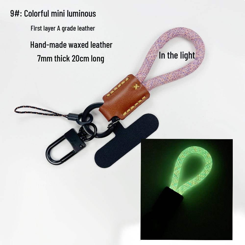 

Миниатюрный светящийся ремешок для телефона и автомобильный брелок из коровьей кожи, сшитый вручную из кожи высшего качества, съемный, 7 мм, многофункциональный дизайн