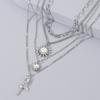 Tooxika Vintage Sun Love Heart Flower Necklace Diamonds Niche Street Fashion Necklace Women