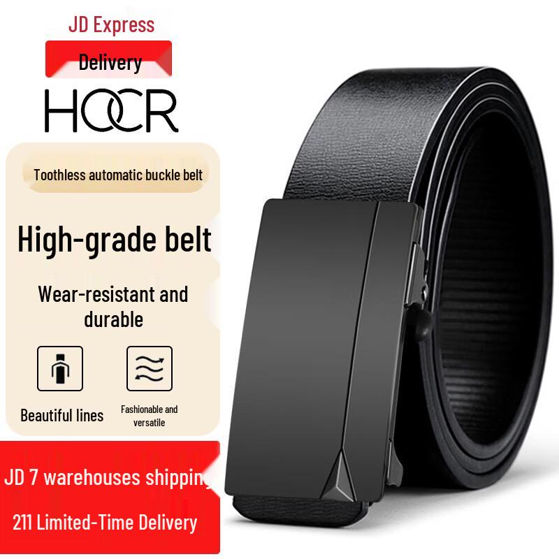 HOCR Men s Hidden Buckle Automatic Leather Belt 120cm