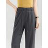 Mengshuya Silk Blend High-Waist Straight Cropped Pants