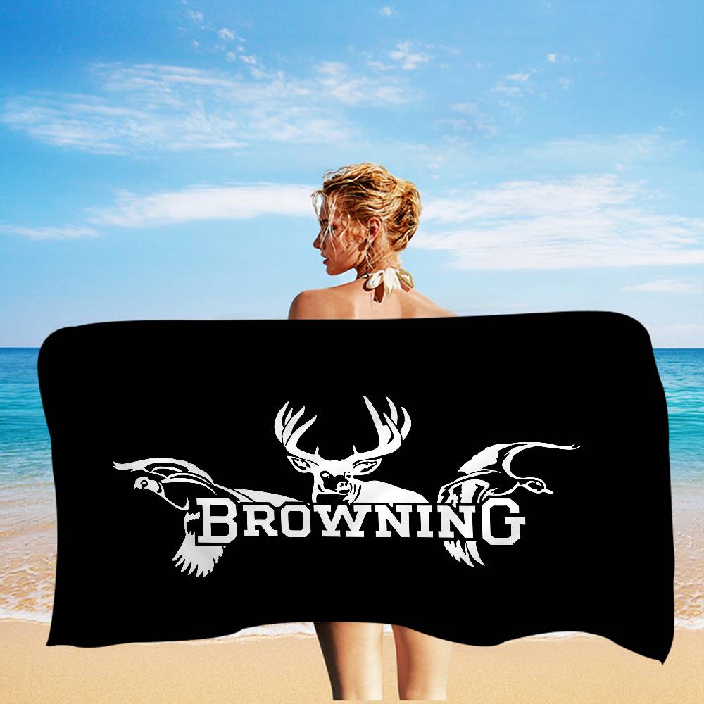 

B-Browning Logo Microfiber Beach Towel Absorbent Quick Dry Soft Yoga Swimming Resort Mountain Climbing Towel W40*H60(CM)