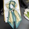 Simulated Silk Scarf, High-end Women's Headband, Decorative Scarf, Streamer, Fresh Color Matching, Rhombus Small Scarf, Headband.