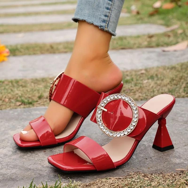 Fashion Woman Shoes Spring Latest African Women Weddding Pumps Rhinestone Wedding Party Shoe Nigerian Woman Sandals High Quality