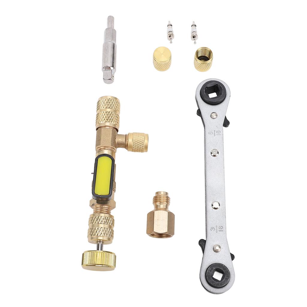 Valve Core Remover Tool with Dual Size SAE 1 4in and 5 16in Port Valve Core Remover Installer Tool for R22 R12 R407