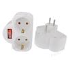 EU Extend Socket With ON/OFF Switch 2Pin Germany Standard Grounding Expansion Socket 1 To 1/2/3 Way Port Extension Converter 1