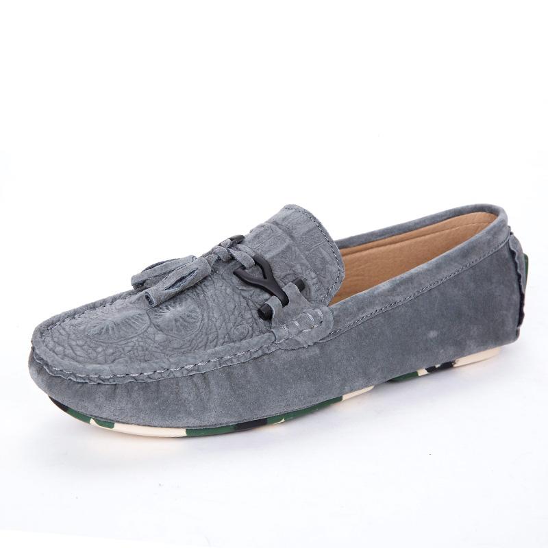 Fashion Hot Sale Brand Men Loafers Genuine Leather Suede Men's Casual Shoes Moccasins Slip On Boat Shoes Fashion Tassel Driving Flats