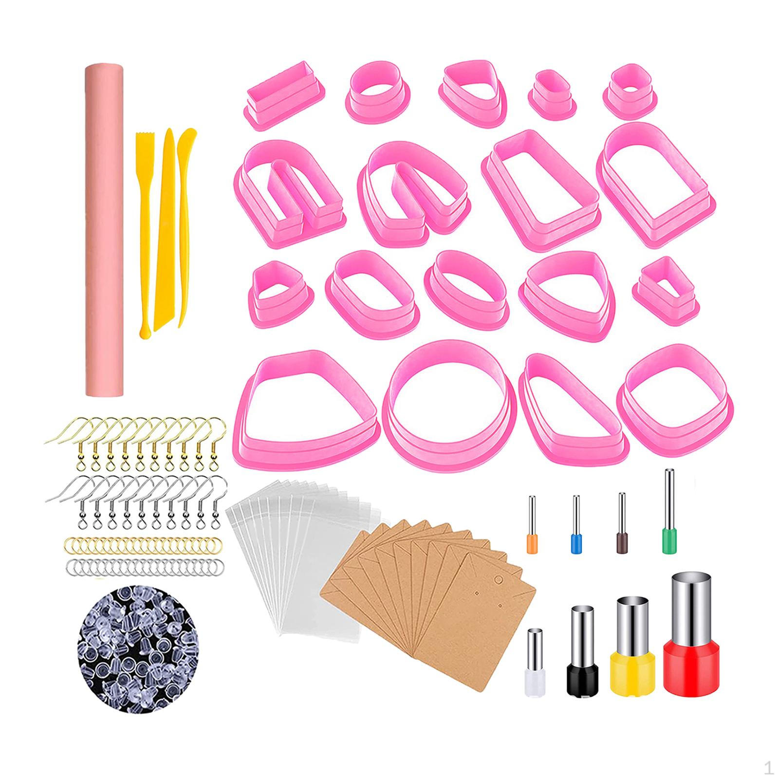 Глина, 130 шт. Формы для изготовления украшений своими руками с карточками для сережек, крючками, инструментами-дыроколом, поделками